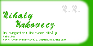 mihaly makovecz business card