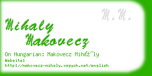 mihaly makovecz business card